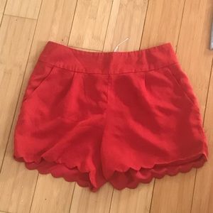 Lucca Couture Red Scalloped Shorts